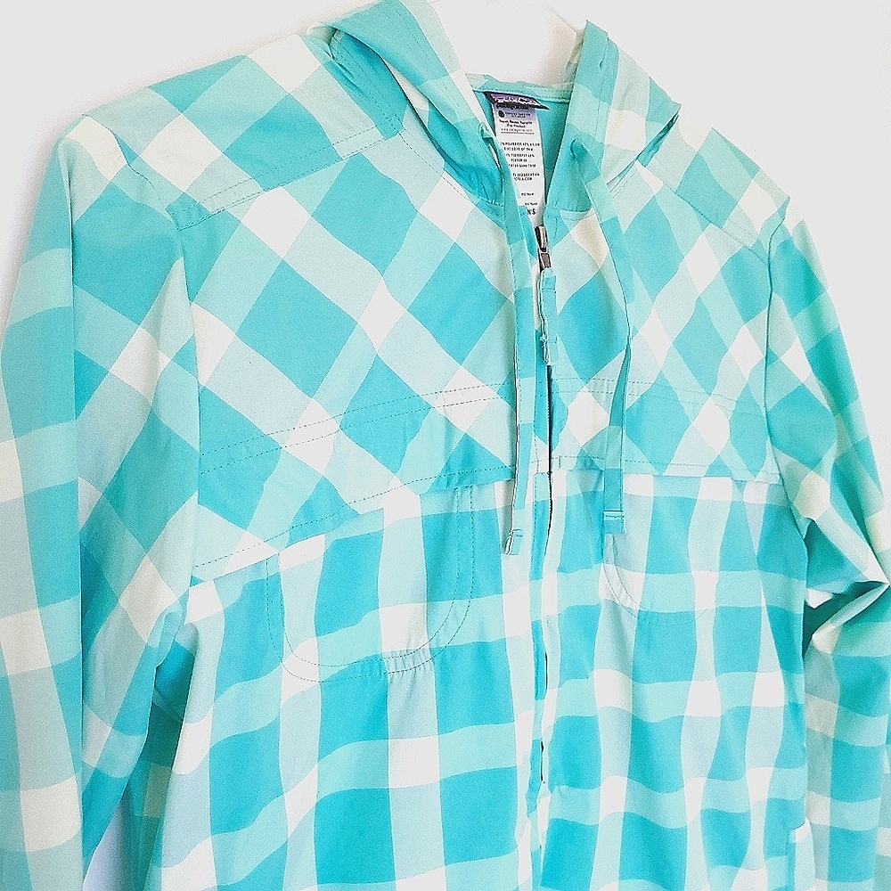 Gingham Patagonia Hooded Windbreaker
